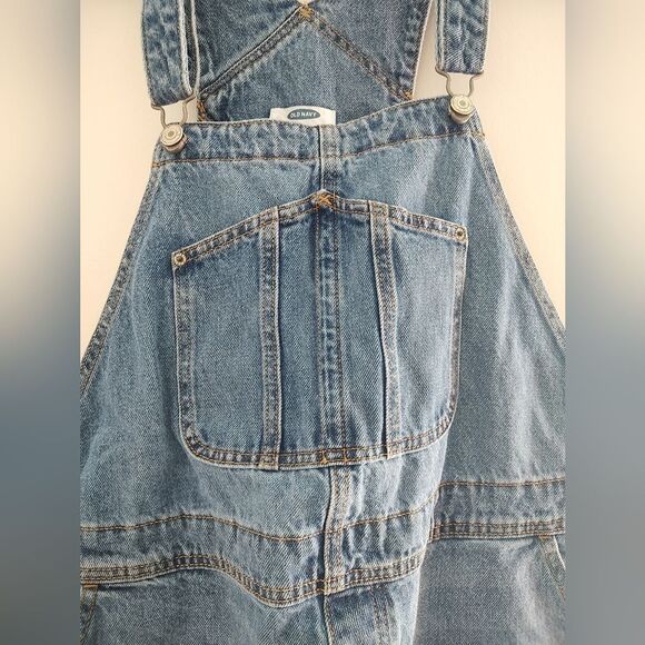 Old Navy Women's Size XL Blue Denim Sleeveless Overalls Adjustable Straps Casual - Picture 4 of 7